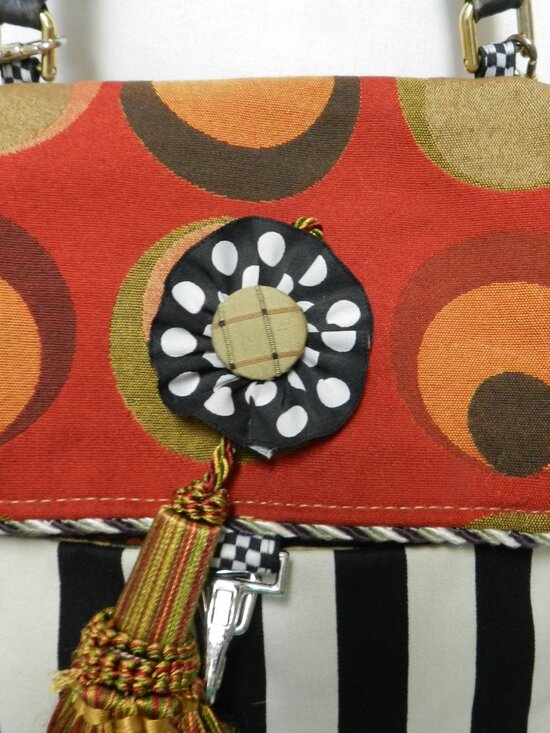 Silver Plum Handmade Tapestry Convertible Backpack Purse Handmade USA Fabric main image 4